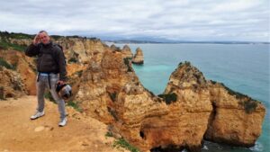 Jan Hendrik reed naar de Algarve in Portugal op de motor.